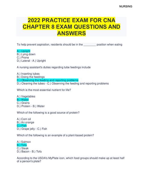Personal Care Skills 14. . Cna test questions 2022